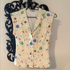 Celestial Print Sleeveless Blouse